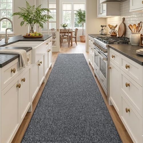 2x10 Black/White Runner Rug Washable Non-Slip for Kitchen Hallway Bathroom - Image 2