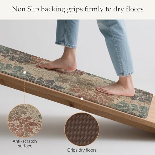GENIMO Anti Fatigue Kitchen Mats for Floor 2PCS, Standing Rugs, Brick Red - Image 4
