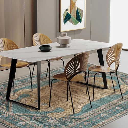 CHAMPLANT Area Rug 5'x7' Washable Rug Vintage Traditional Floor Cover Thin Retro Kitchen Indoor Distressed Non Slip Carpet for Living Room Bedroom Dining Room - Image 2