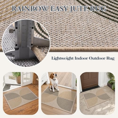 Lahome Rainbow 20"x32" Indoor Door Mat, Small Indoor Outdoor Entry Rug - Image 4