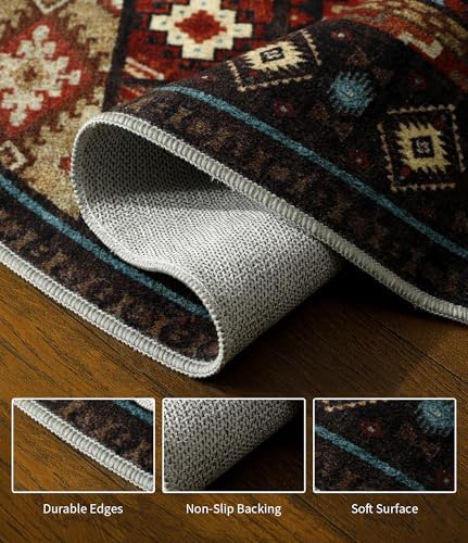 YIHOUSE Washable Western Cabin Round Rug, 6ft - Image 4
