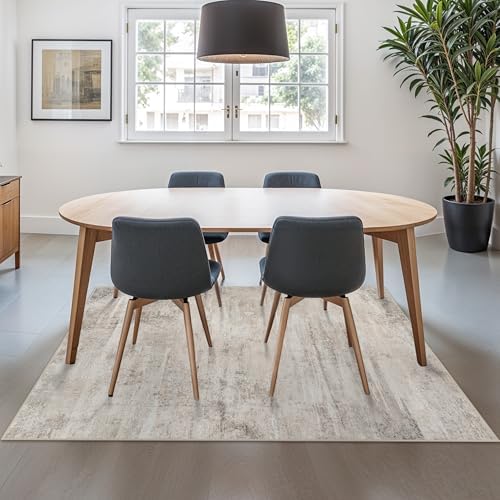 Area Rugs 4x6 for Living Room - Washable Modern Abstract Bedroom Rugs with Non Slip Rubber Backing Indoor Low Pile Carpet for Kitchen Office Nursery Home Decor Floor Mat for Bathroom 4x6 Beige - Image 4