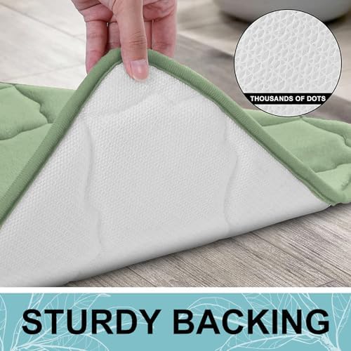 OLANLY Memory Foam Bath Mat Rug 47x20, Ultra Soft Bathroom Rugs, Sage Green - Image 4