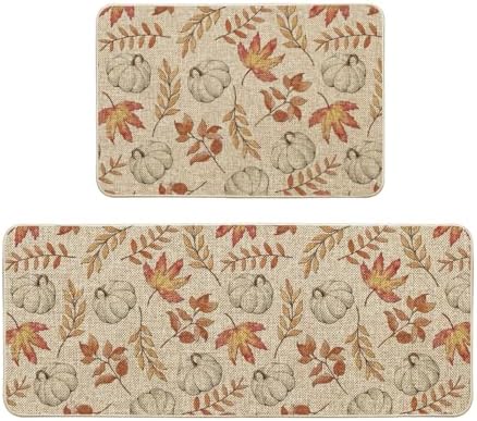 Artoid Mode Pumpkins Fall Kitchen Mats Set of 2-24x35+24x59 by ArtoidMode
