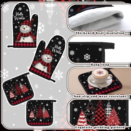 Fourluoo 10 Pcs Christmas Snowman Kitchen Decor and Accessories Set - Image 5
