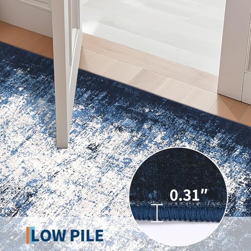 GarveeHome Machine Washable Runner Abstract Hallway Rugs 2x6 Blue - Image 5