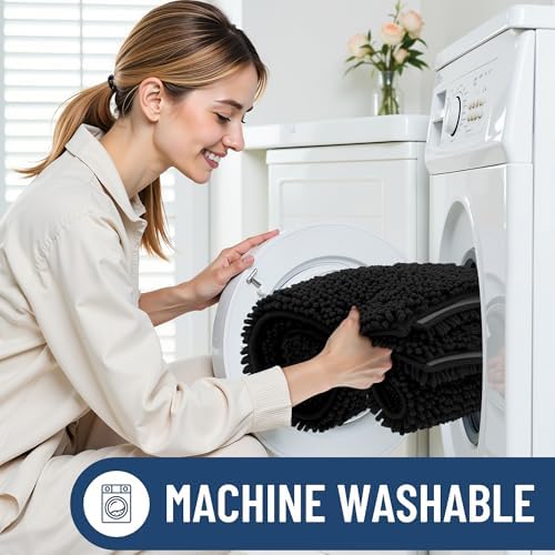 Smiry Bathroom Rugs 30X20, Luxury Chenille Extra Soft Absorbent Bath Mat - Image 6