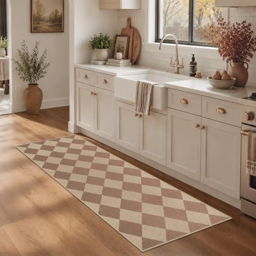 Easy Jute Kitchen Runner 2x6 Kitchen Runner Rug Washable Non Slip Outdoor Rug for Entryway Farmhouse Neutral Low Pile Carpet for Hallyway Proch Doorway - Image 3