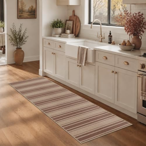 Easy Jute Kitchen Runner 2x6 Kitchen Runner Rug Washable Non Slip Outdoor Rug for Entryway Farmhouse Neutral Low Pile Carpet for Hallyway Proch Doorway - Image 3