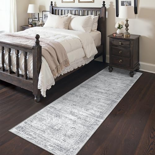 2'6 x 8' Runner Rug Non Slip,Washable Kitchen Rugs,Grey - Image 4