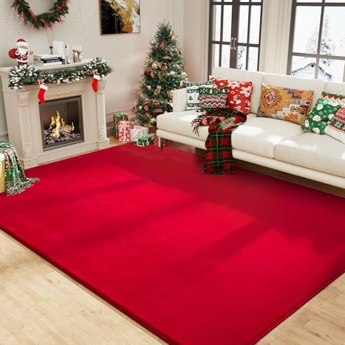 Amearea Modern Area Rugs for Bedroom Living Room, 4x6 Red Memory Foam Rug - Image 5