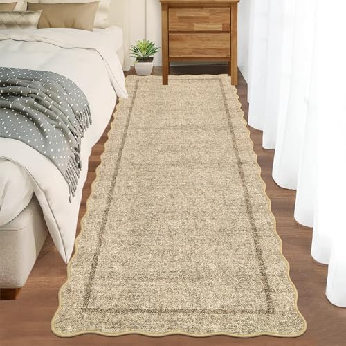 GarveeHome Scalloped Washable 2x8 Runner Modern Non Slip Kitchen Rugs - Image 3