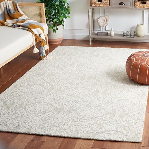 SAFAVIEH Blossom Collection 6' x 9' Silver/Ivory BLM112G Handmade Premium Wool Living Room Dining Bedroom Area Rug by Unknown