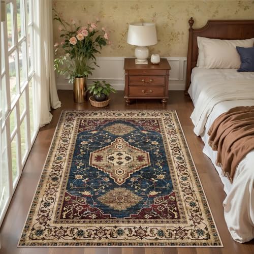 Tangsoo Oriental 3x5 Washable Area Rugs, Vintage Non Slip Accent Rug by Tangsoo