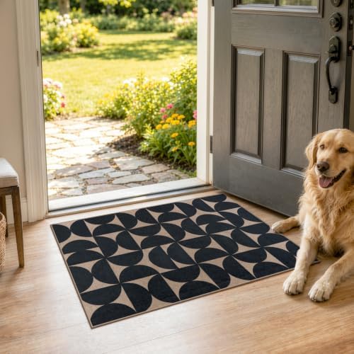 Lahome Geometric Indoor Door Mats for Entryway, 2x3 Washable Non Slip Rug by Lahome