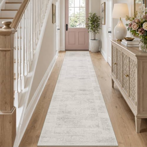 Hallway Runner Rug 2x10 Non Slip Washable Ivory Rugs for Kitchen by LatteFog