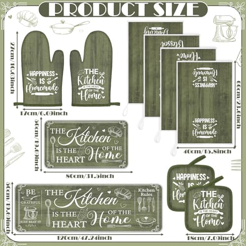 Fourluoo 10 Pcs Sage Green Kitchen Decor Set Farmhouse - Image 3