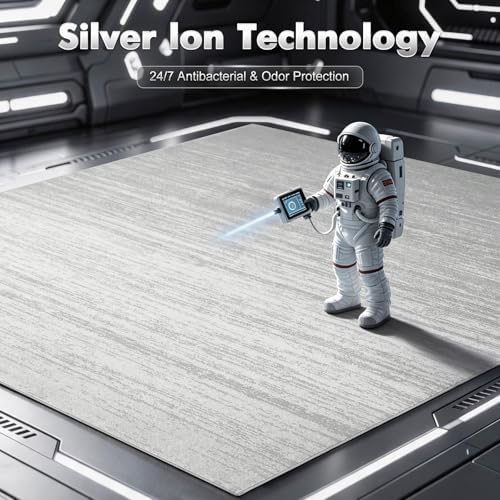 LIANLAM 6x9 Silver Infused Self-Cleaning Rug for Living Room (6x9,Silver) - Image 3