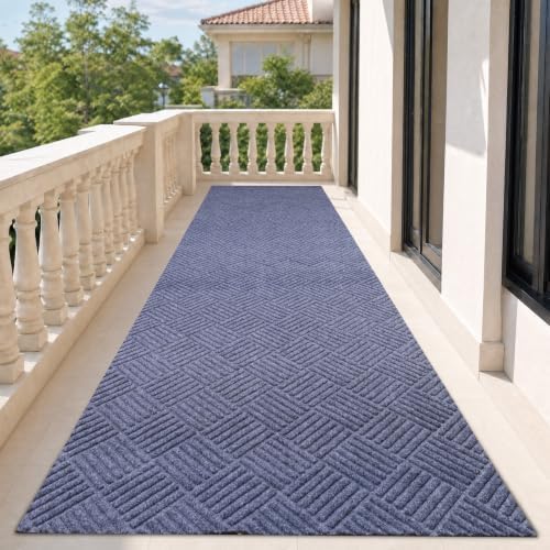 DAKKIONY Diamond Runner Rug, Non-Slip Rubber Backing, Gray, 3 x 10 Ft by Unknown