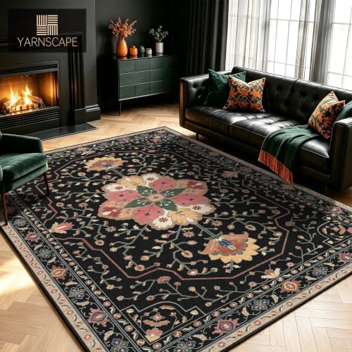 YARNSCAPE 6' x 9' Machine Washable Area Rug, Non-Slip Low-Pile Carpet - Image 2
