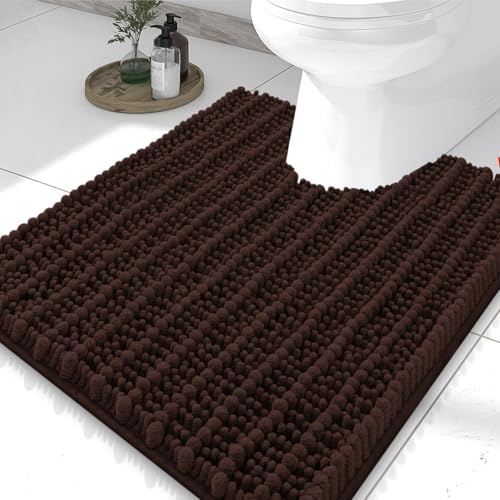 Smiry Bathroom Toilet Rugs U Shaped 24X20, Chenille Bath mats for Toilet by Smiry