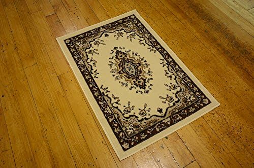 Unique Loom Reza Collection Traditional Persian Style Area Rug, 2 ft 2 in x 3 ft, Ivory/Brown (Pack of 2) - Image 4