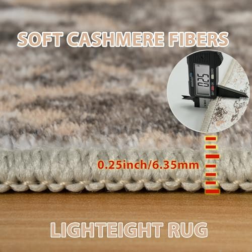 9x12 Area Rugs for Living Room Washable Bedroom Dining Room Brown Beige - Image 5