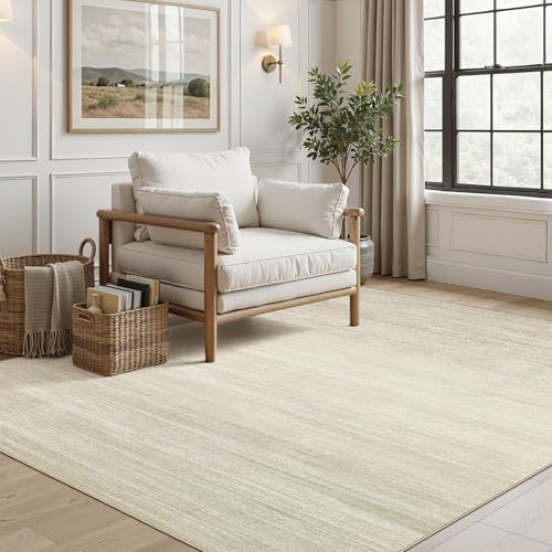 UERMEI 5x7 Washable Area Rug - Neutral Modern Abstract Living Room Rugs, Non-Slip Soft Large Indoor Floor Carpet for Bedroom Home Office & Under Dining Table Decor, Brown/Beige - Image 5