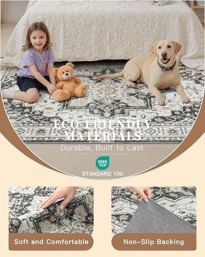 Madane Washable Runner Rugs 2x10 Long for Hallway Kitchen, Black - Image 5