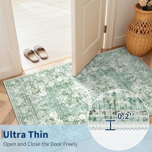GarveeHome 2x10 Vintage Runner Rug for Kitchen Botanical Throw Floor Cover - Image 6