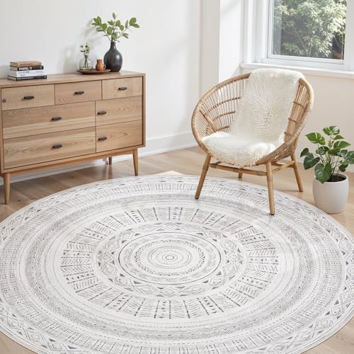 cotiled 6x6 Round Rug 6ft Circle Living Room Boho Area Rugs by COTILED