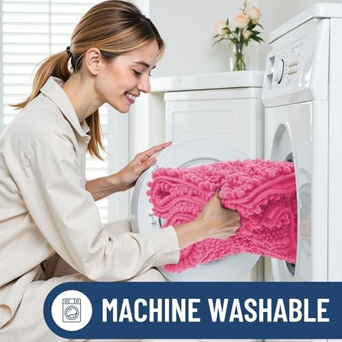 Smiry Bathroom Rugs 47X24, Extra Soft Rubber Backing Chenille Bath Mats - Image 6