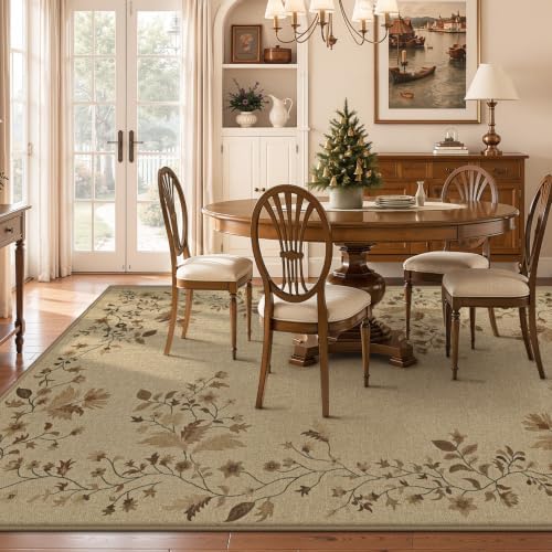 Aoyaomi Easy Jute Rug 5x7 Area Rugs: Washable Woven Rug for Living Room Netural Floral Area Rug Non-Slip Indoor Outdoor Carpet for Bedroom Farmhouse Dining Room Office Patio (Natural Vine, 5'x7') - Image 7