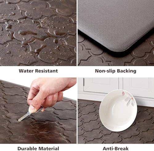WISELIFE Kitchen Mat Cushioned Anti Fatigue Floor Mat, 20"x39", Brown - Image 3