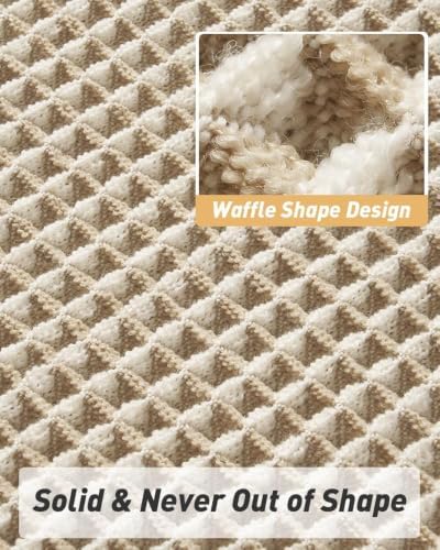 Upgraded Waffle Bath Mat Set of 2 Absorbent Bathroom Mat 17"x24" + 20"x32" - Image 5