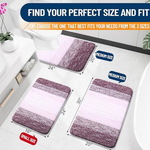 OLANLY Luxury Toilet Rugs U-Shaped 24x20, Soft Absorbent Microfiber Mat - Image 2