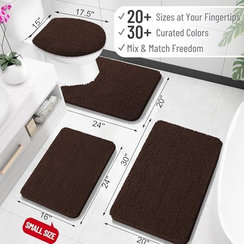 OLANLY Small Bathroom Rugs 24x16, Extra Soft Absorbent Chenille Bath Rugs - Image 2