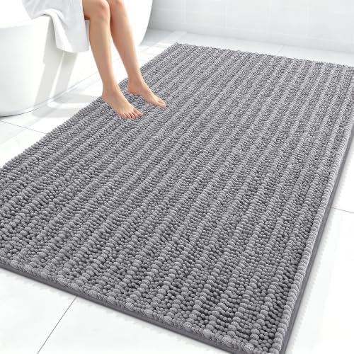 Smiry Bathroom Rugs 84X60, Extra Soft Rubber Backing Chenille Bath Mats by Smiry