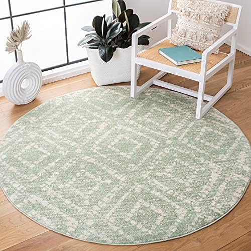 SAFAVIEH Adirondack Round Rug 4', Boho Green & Ivory ADR131Y by Unknown