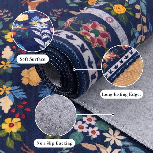 HEBE Hallway Runner Rug 2'x8', Washable Non Slip Kitchen Rug Runner - Image 6