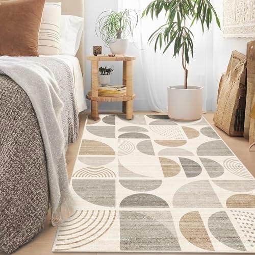 MUJOO Boho Rug Washable,3x5 Area Rugs Small Non Slip Modern Abstract - Image 2