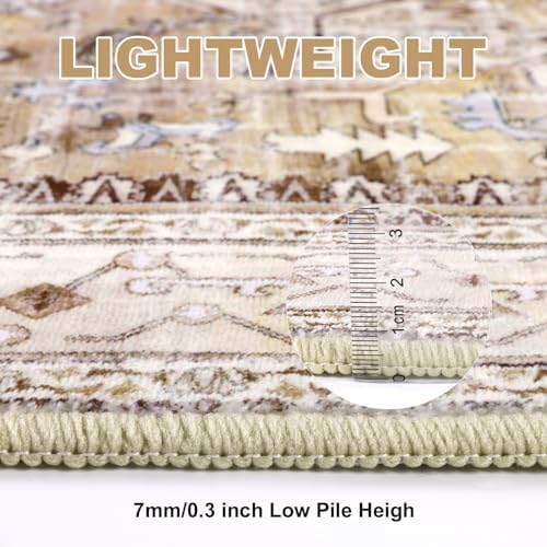 Yamaziot Washable Runner Rug, 2x8 Non-Slip Boho Vintage Hallway Kitchen Rug - Image 5