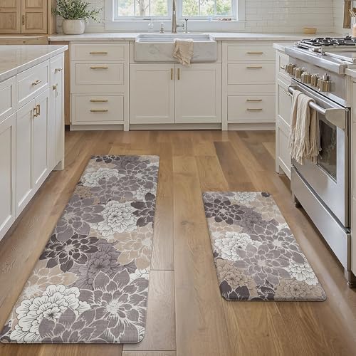 GENIMO Anti Fatigue Kitchen Mats for Floor 2PCS,Standing Rugs,Coffee Brown - Image 5