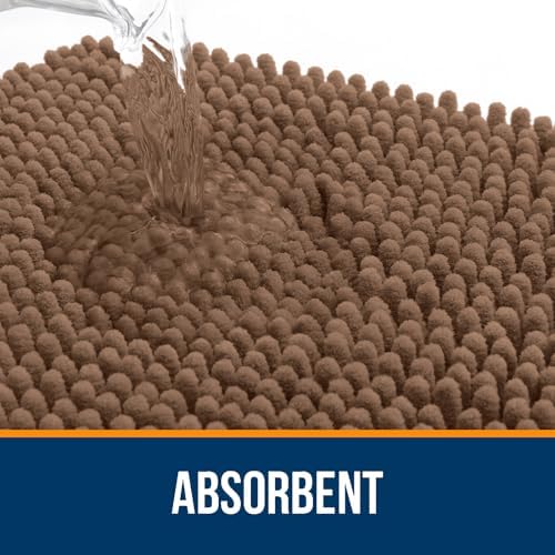 OLANLY Bathroom Runner Rugs 47x24, Extra Soft Absorbent Chenille Bath Rugs - Image 4