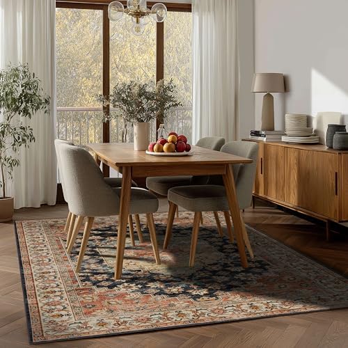 Ruaruarug Washable Area Rug 5×7 for Living Room, Ultra Soft, Maroon - Image 4