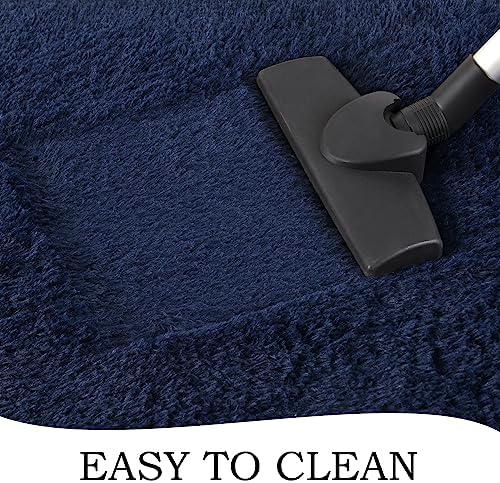 Chicrug Soft Area Rugs for Bedroom Living Room Plush Fluffy Rug 7x10 Feet, Shag Furry Area Rug Carpet Non Shedding for Nursery Children Kids Girls Room Home Decorative, Navy Blue - Image 7