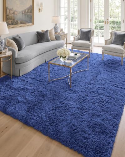 OLANLY 6x7 Area Rugs for Living Room Bedroom, Machine Washable Soft Fluffy Shaggy Bedside Rug, Indoor Floor Carpet for Kids Girls and Boys, Dorms, Nursery Rooms, Home Decor Aesthetic, Navy Blue - Image 5