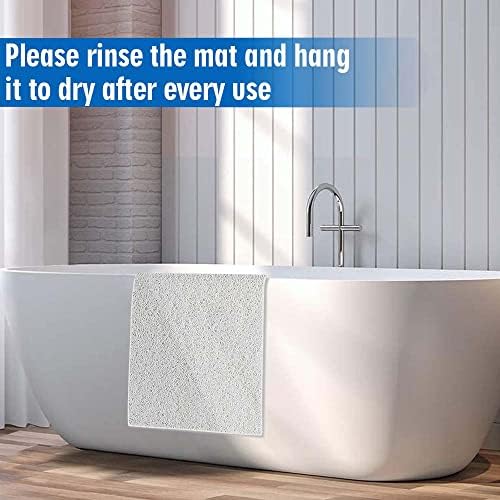 godehone Shower Mats Non Slip Without Suction Cups, PVC Loofah Bathroom Mats, Loofah Mats for Shower and Bathroom, Quick Drying, 15.7× 36 Inch, White - Image 5