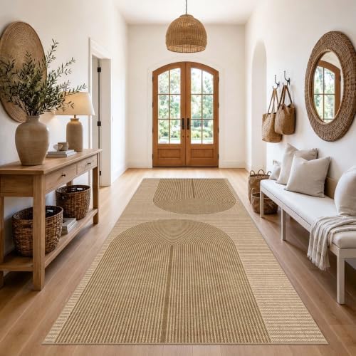 Easy Jute Rug for Pet Homes: 4x8 Outdoor Rug - Geometric Arch Pattern - Image 2