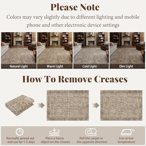 Machine Washable Rugs for Living Room: 4x4 Area Rugs for Bedroom - Image 7